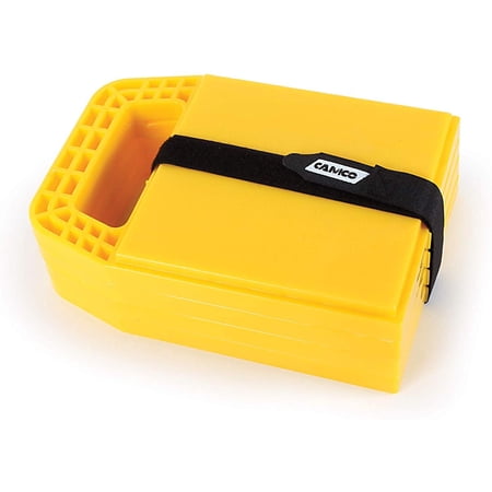 4-pack Camco RV Stabilizing Jack Pads - Prevents Sinking, Interlocking - 4 Pack, 6.5"x9", Yellow — Residential Use, Standard Application