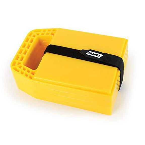Camco RV Stabilizing Jack Pads - Prevents Jack Sinking, Interlocking - 4 Pack, 6.5"x9", Yellow
