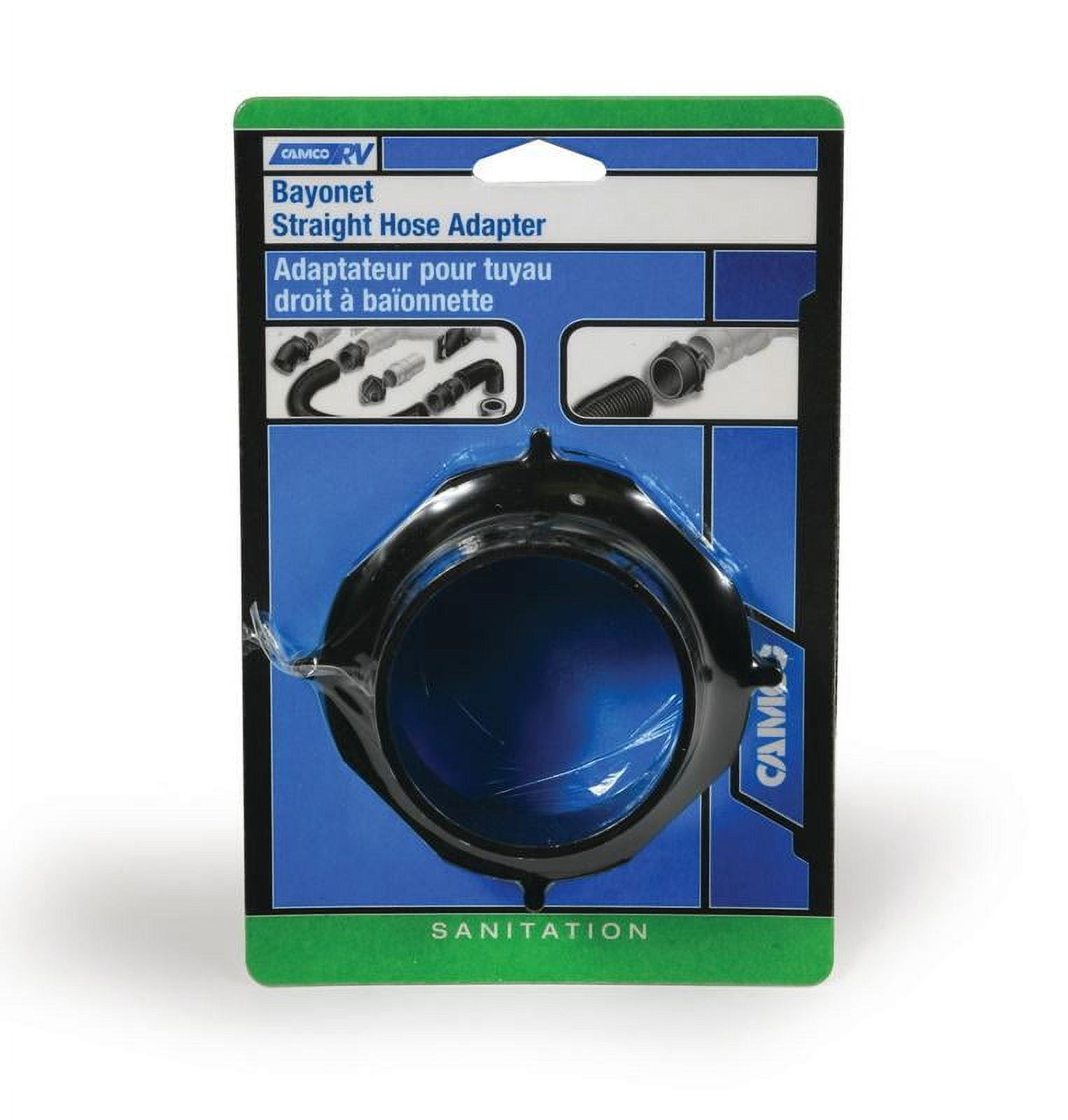 Camco RV Straight Hose Adapter Sewer Fitting, Black (39413)