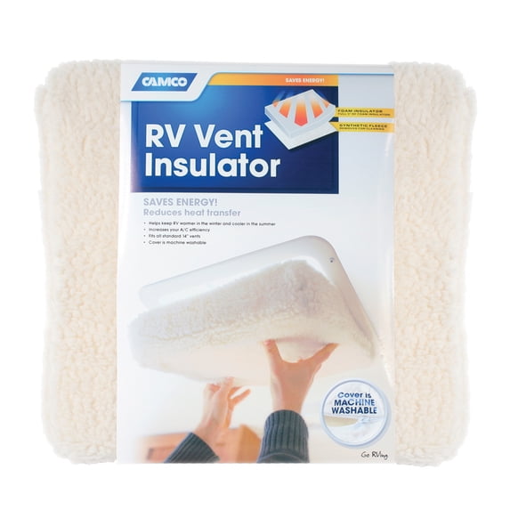 Camco RV Vent Insulator And Skylight Cover Without Reflective Surface, Fits Standard 14" RV Vents (45195)