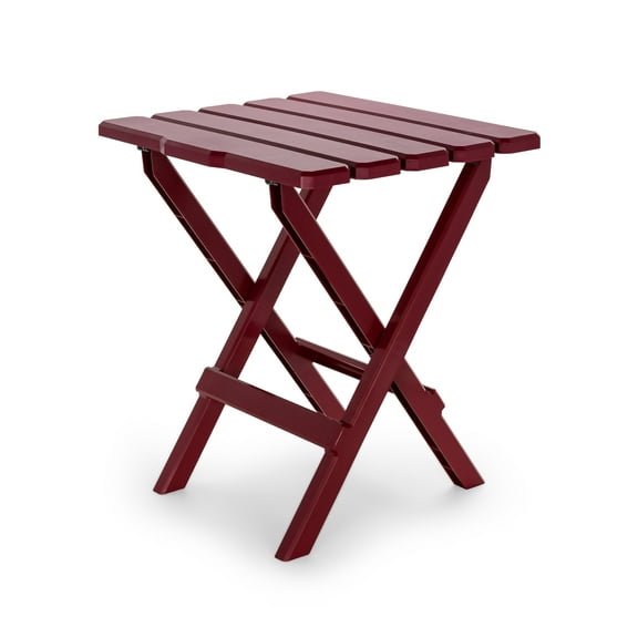 Camco Red Adirondack Portable Outdoor Folding Side Table | Measures 18" x 15" x 19.5" Tall | Red Plastic (51694)