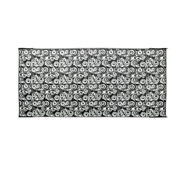 Camco Reversible Camper/RV Awning and Outdoor Mat | 8-feet by 16-feet | Charcoal and White (42843)