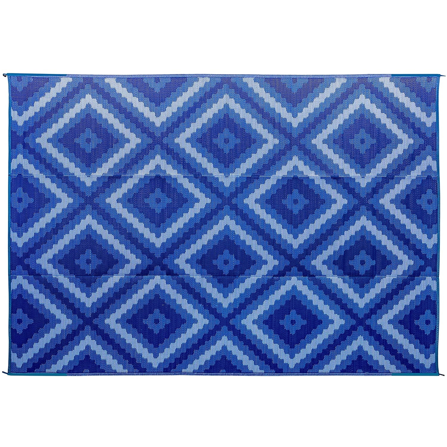 Camco Reversible RV Awning/Outdoor Patio Mat Features a Blue and