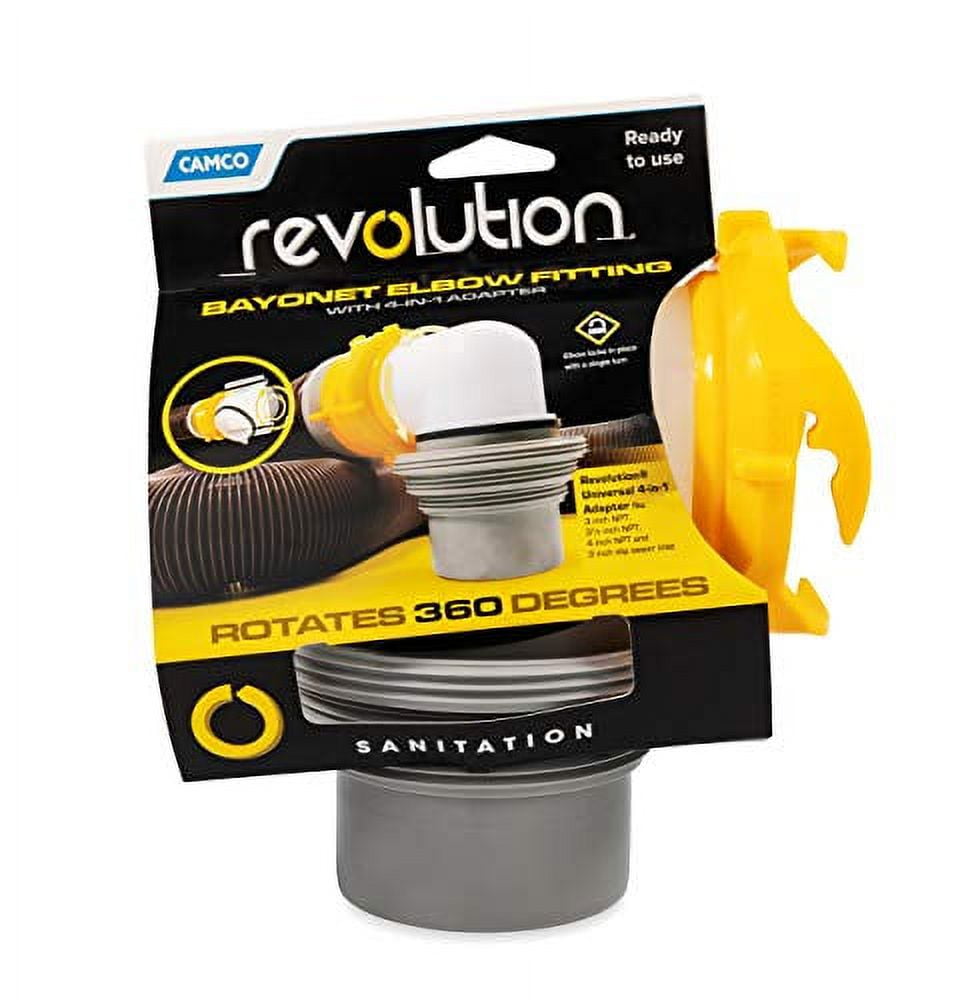 Camco Revolution RV Sewer Hose Elbow Features a BuiltIn Gasket for an OdorTight