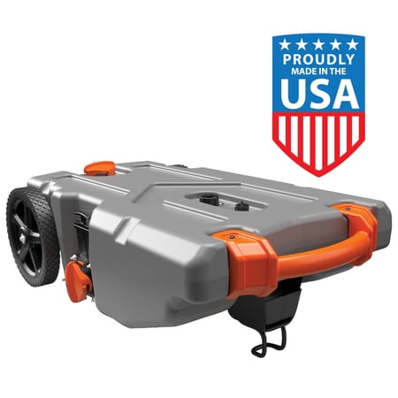 Camco Rhino 28-Gallon Portable RV Tote Tank, Oversized Wheels, Steel Tow Adapter, Gray (39004)