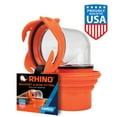 thumbnail image 1 of Camco Rhino Clear RV Sewer Hose Elbow with 4-in-1 Adapter - Orange (39736), 1 of 11