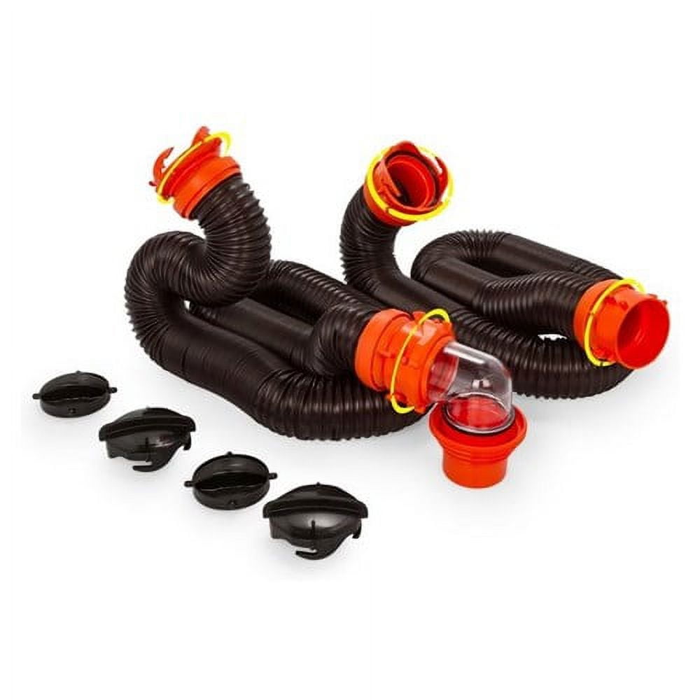 Camco Rhino FLEX 20 Feet Sewer Hose Kit with 4 In 1 Elbow Caps Rhino