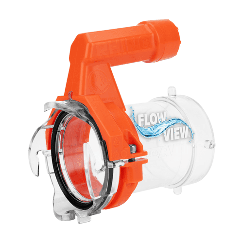 Camco Rhino RV Sewer Hose Extender PRO 5 Sewer Hose Extension Torque-Grip Handle with Built-in LED Flashlight The Easiest Way to Connect Your RV Sewer Hose (39570)