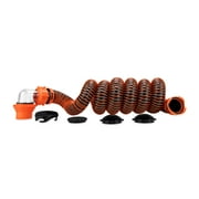 Camco RhinoEXTREME RV 15-Foot Sewer Hose Kit - TPE Material, Black and Orange (39860)