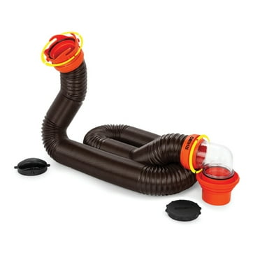 Camco RhinoFLEX 15-Foot RV Sewer Hose Kit - Multicolor, 23 Mils of Polyolefin (39762)