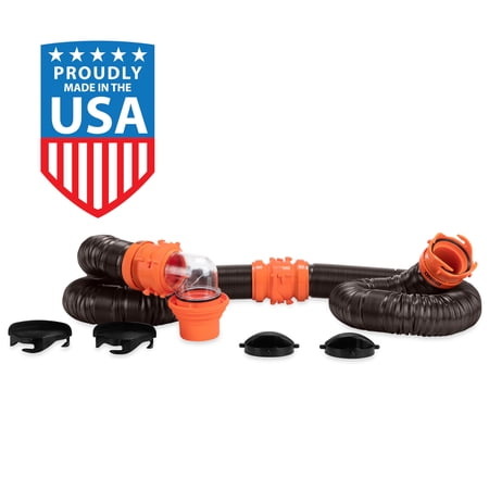 Camco RhinoFLEX 20ft RV Sewer Hose Kit - 23 Mils of Polyolefin, Black (39744)