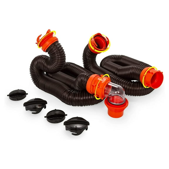 Camco RhinoFLEX 20 Ft RV Sewer Hose Kit with Pre Attached Bayonet Fittings