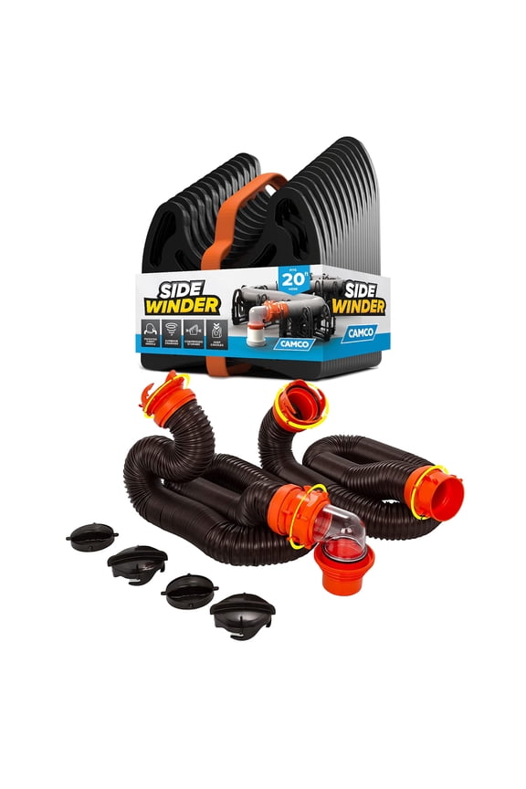 RhinoFLEX 20 Feet Camper/RV Sewer Hose Kit with Sidewinder Hose Support
