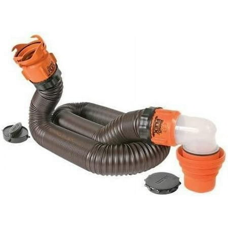 Camco RhinoFLEX 39761, Black Thermoplastic 4.05 lb, RV Sewer System with Swivel Fittings