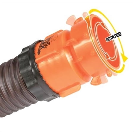 Camco RhinoFLEX Swivel Lug with Locking Ring | Secure Odortight Connection | Orange and Black (39773)