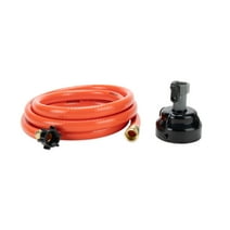 Camco RhinoFlex 10-Foot RV Clean out Hose with Rinser Cap - Black and Orange (22999)