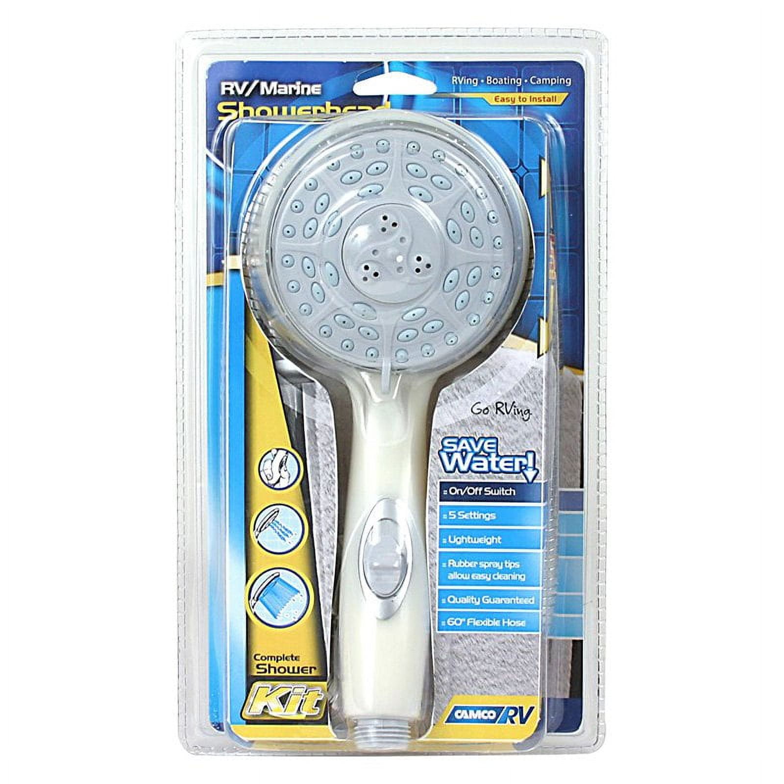 Camco Shower Head Kit, Off White with On/Off Switch
