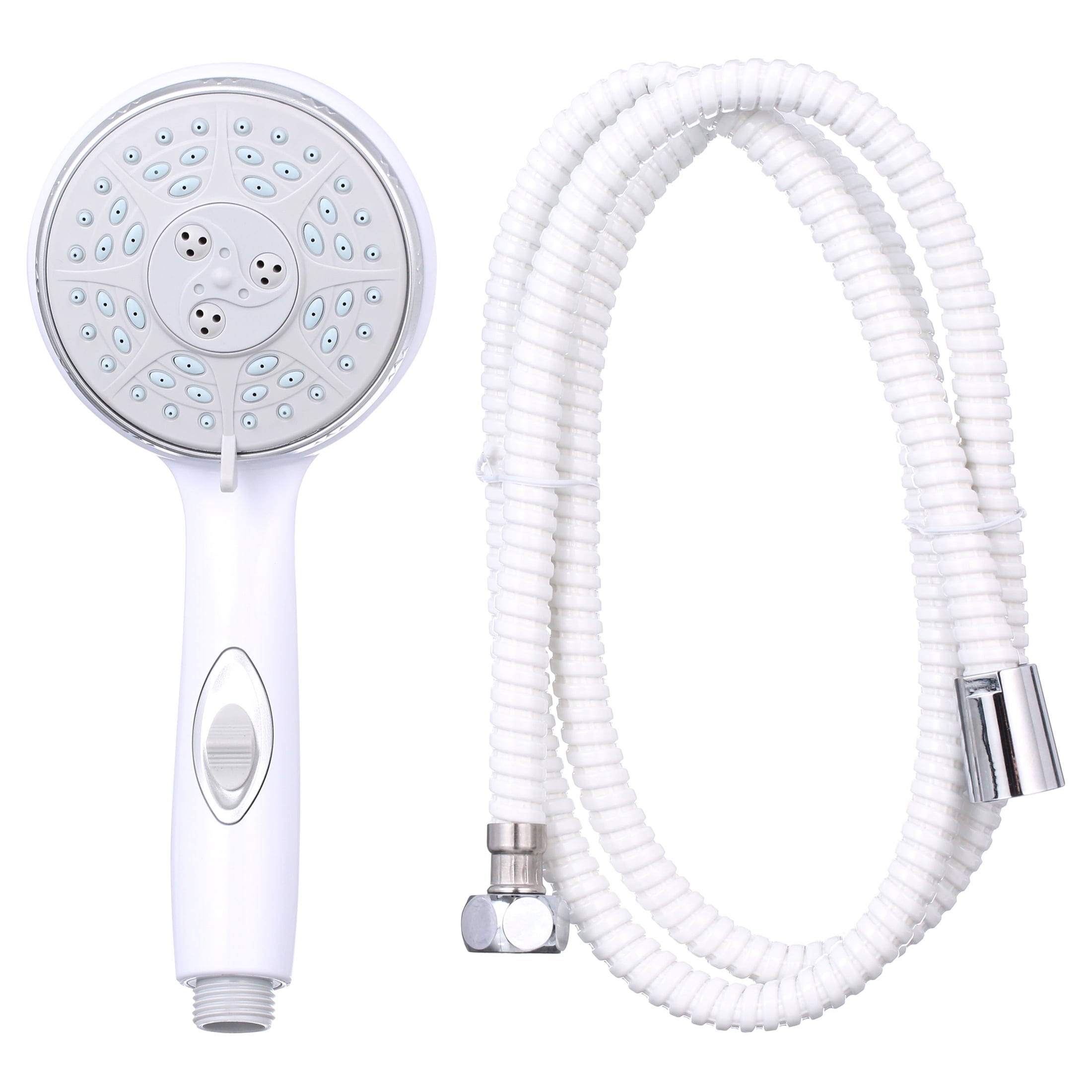 Camco Shower Head Kit with On/Off Switch and 60" Flexible Shower Hose, White (43714)