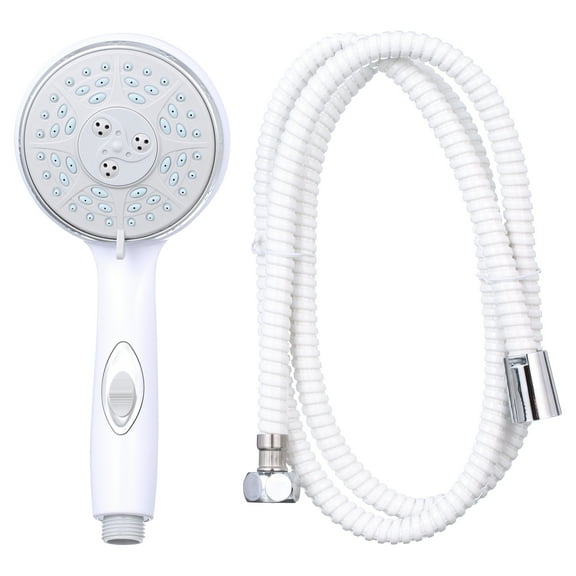 Camco RV Shower Head Kit with on/off Switch and 60-Inch Flexible Hose, White (43714)