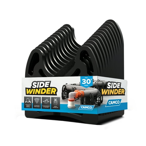Camco Sidewinder 30-Foot RV Sewer Hose Support - Black, Plastic (43061)