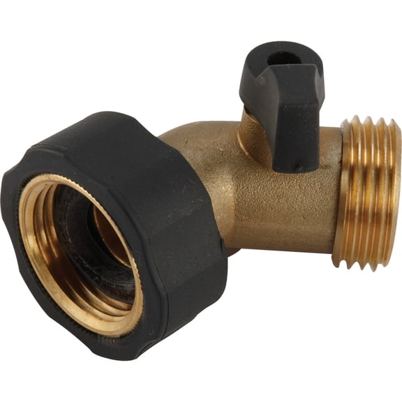 Camco Stainless Steel Solid Brass Water 45 Degree Valve- Easy Grip Valve Handles and Simple Water Hose Connection CSA Low Lead Certified - 20173