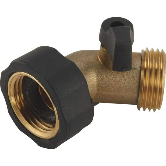 Camco Stainless Steel Solid Brass Water 45 Degree Valve- Easy Grip Valve Handles and Simple Water Hose Connection CSA Low Lead Certified - 20173