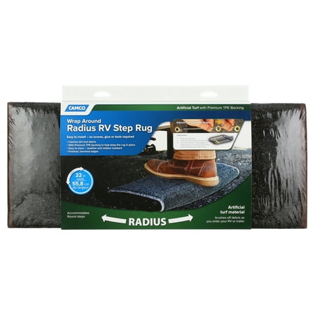 Camco Step Rug - Artificial Turf - 22-inches, Brown (42949)