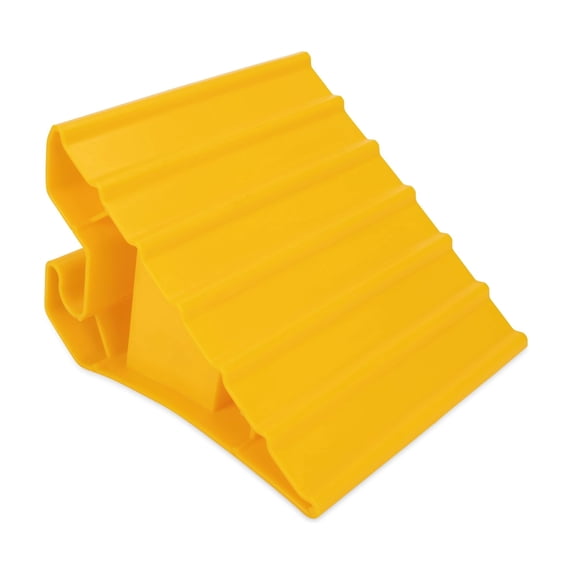 Camco Super Wheel Chock for Trailers & RVs - Large, Heavy Duty Trailer Wheel Chock Constructed of Durable Plastic w/UV inhibitors - Use w/Tires Up to 29-inches - Re-Hitch in Confidence – 44492