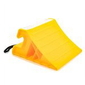 Camco Super Wheel Chock with Rope - Yellow, Plastic (44475)