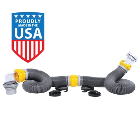 Camco Superkit 20-Foot RV Sewer Hose Kit - Multicolor, 10-Mil HTS Vinyl (39659)