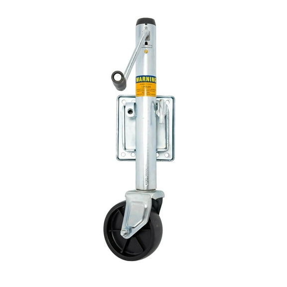 Camco Swivel Trailer Tongue Jack | Designed for Use with Boat and Utility Trailers | Zinc-Plated Steel, Silver (50010)