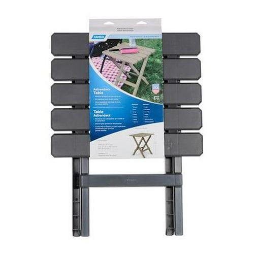 Camco TABLE, ADIRONDACK STYLE QUICK FOLDING, PLASTIC, LG, CHARCOAL
