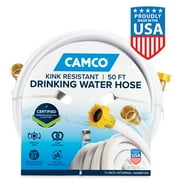 Camco TASTEPURE 50-Foot RV Drinking Water Hose - Lead-Free, PVC, White (22793)