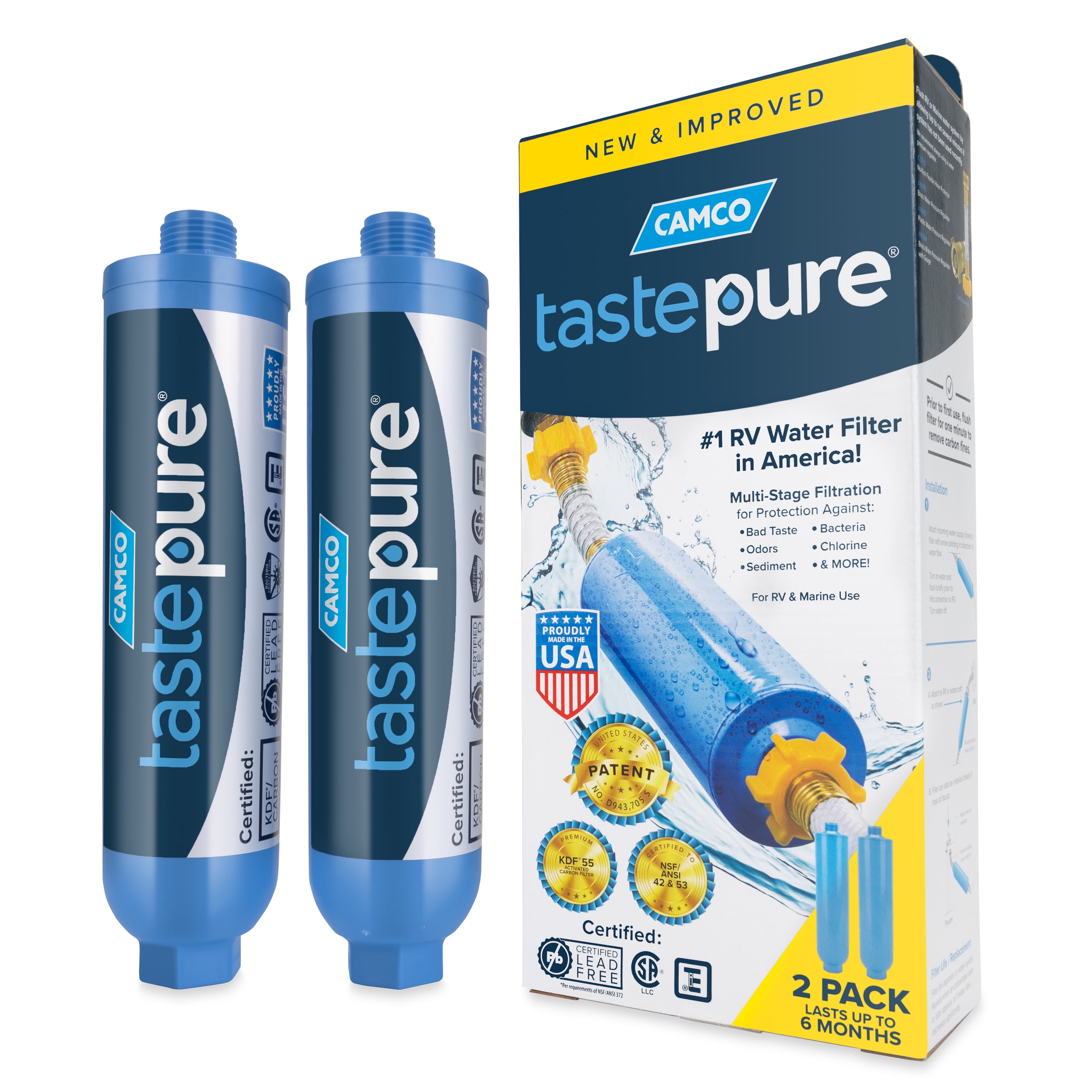 Camco TASTEPURE RV Water Filter - 6-Step Water Fil