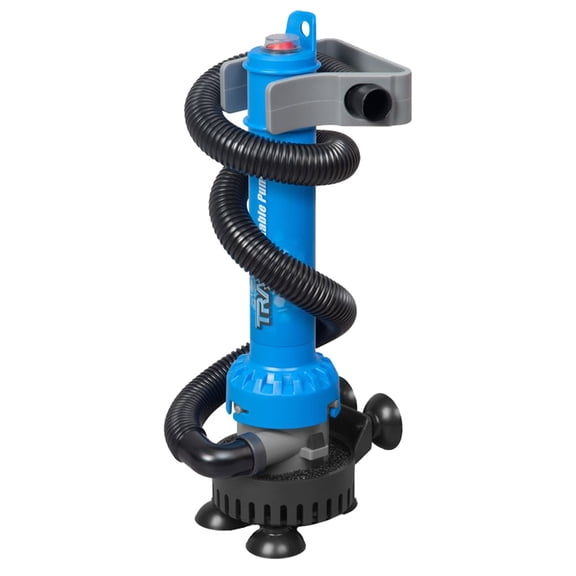 Camco TRAC Outdoors Portable Bilge Pump | Features a Self-Priming Centrifugal Pump, a 250 GPH Flow Rate, and is Designed for Boats, Dinghies, Inflatable Boats, Small Watercrafts, and More (69341)