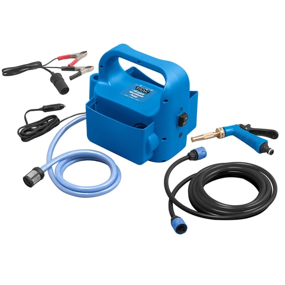 Camco TRAC Outdoors Portable Washdown Pump Kit | Features Self-Priming Design & Adjustable Spray Nozzle (69380)