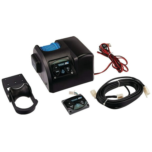 Camco TRAC Outdoors StrikeZone 25 Electric Anchor Winch | Features a High-Efficiency 12-Volt DC All Steel Gear Motor | Includes 100-Feet of 5/32-Inch Pre-Wound Braided Anchor Rope (69001)