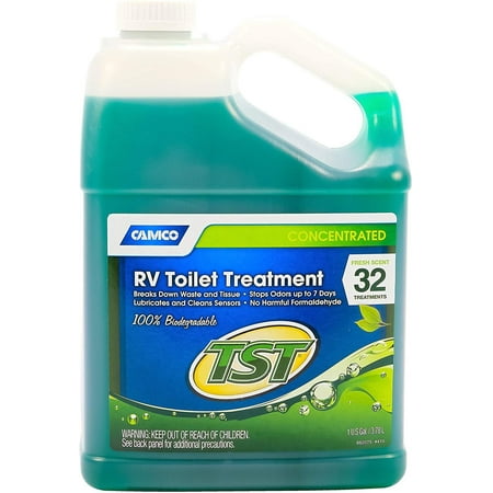 Camco TST RV Toilet Treatment Fresh Scent Formaldehyde Free - Breaks Down Waste - 128 Oz — Residential Use, Standard Application