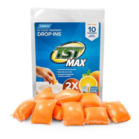 Camco TST MAX Orange RV Toilet Treatment Drop-Ins *10-Pack | Bundle of 2