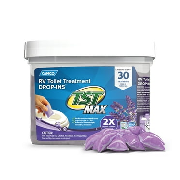 Camco TST MAX RV Toilet Treatment Lavender Scented Drop-Ins, 30 Count (41553)