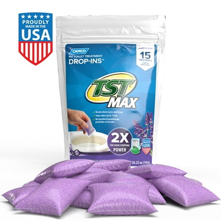 Camco TST MAX RV Toilet Treatment Drop-Ins - Septic Safe - Lavender, 15 Count (41559)