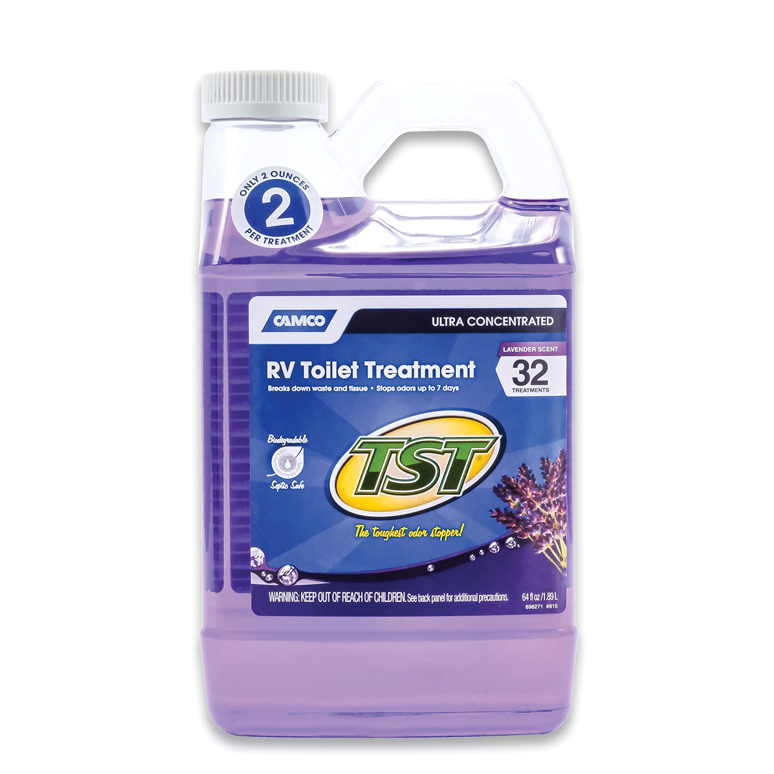 Camco TST MAX RV Toilet Treatment Features a Biodegradable Septic