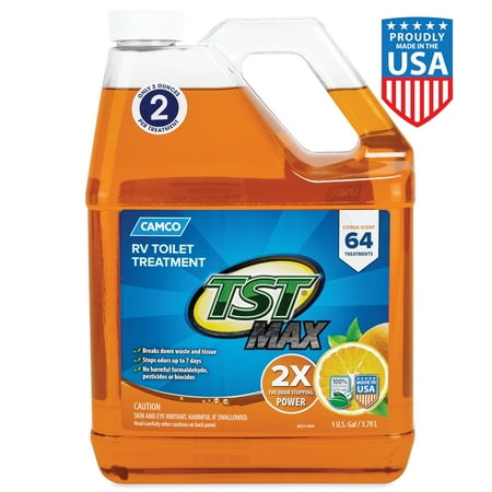 Camco TST MAX RV Toilet Treatment - Septic Safe - Orange, 1 Gallon (41197)