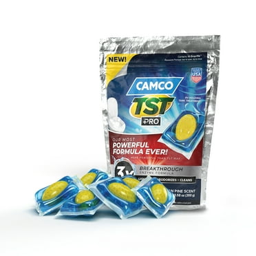 Camco TST PRO RV Toilet Treatment Drop-INs - Septic Safe - Fresh Scent, 10-Count (41770)
