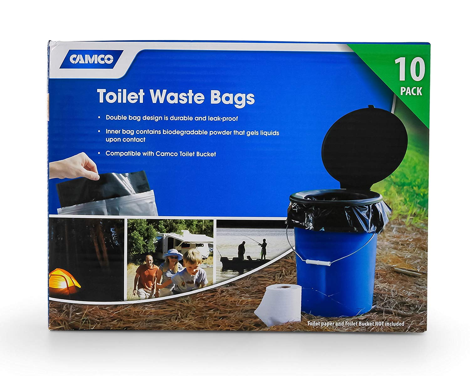 Camco Portable RV Toilet Waste Bags Biodegradable Leak Proof Double Bag Design 10 Pack 41548 Walmart