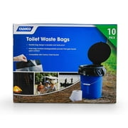 Camco Toilet Waste Bags | Features a Biodegradable Powder & Leak Proof Double Bag Design | Great for Camping, RVing, Hiking, or Boating | 10-Pack (41548)