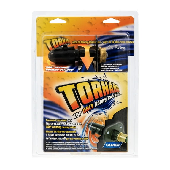 Camco Tornado 40126, 360-Degree Rotating Head High-Pressure Nozzles, RV Sewer System Accessories