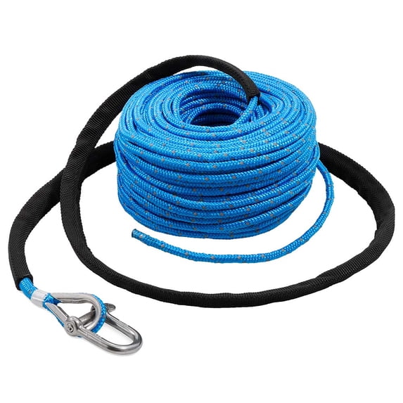 Camco Trac Outdoor 100ft Anchor Rope | Features an 800 lb. Break Strength | Includes a Stainless Steel Anchor Shackle (69080)