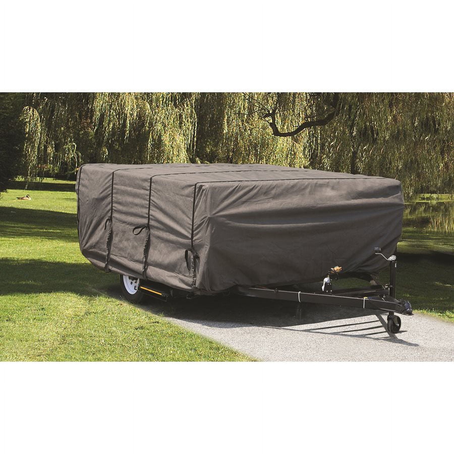 Camco ULTRAGuard Camper/RV Cover Fits Pop-Up Campers to 10-Feet  Extremely Durable Design that Protects Against the Elements (45761) 