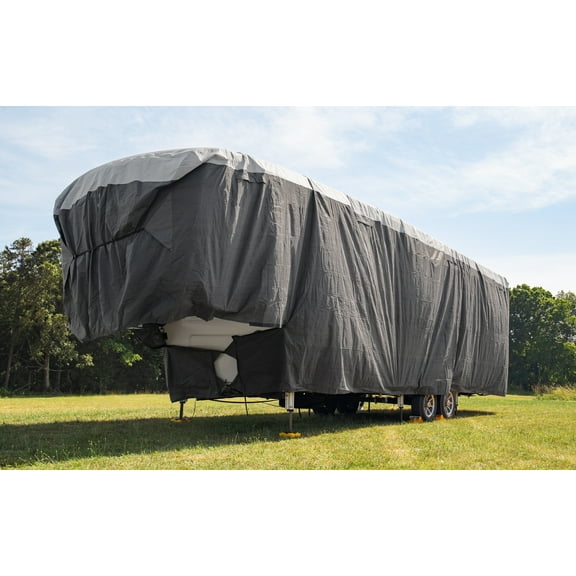 Camco ULTRAGuard RV Cover | Fits Fifth Wheel Trailers 28 to 30-feet | Extremely Durable Design that Protects Against the Elements | (45753)